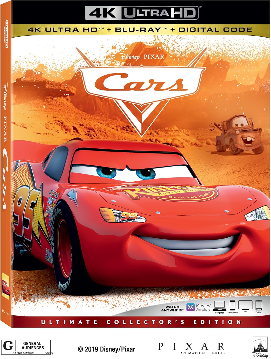 Disney Cars (4K UHD + Blu-ray +Digital Code) with Slipcover