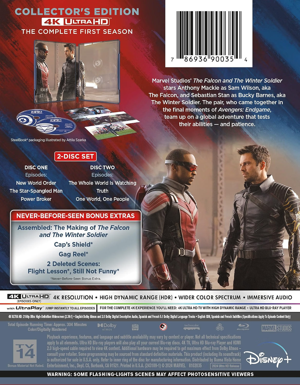Falcon and the Winter Soldier Season 1 4K UHD Steelbook – Bonus Extras + Art Cards