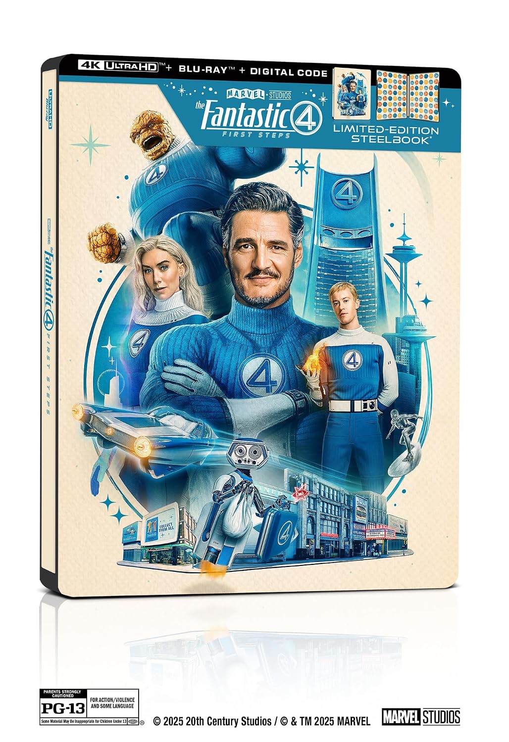 The Fantastic Four: First Steps (4K UHD + Blu-ray + 4K Digital Code) Collectible Steelbook