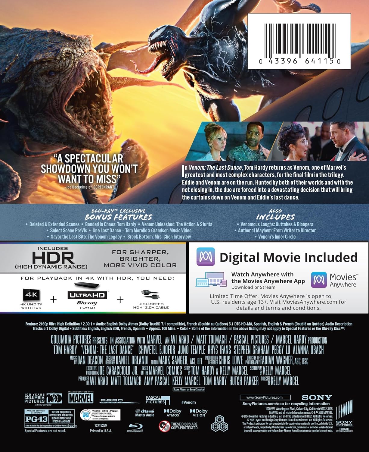 Venom: The Last Dance (4K UHD + Blu-ray +Digital Code) Steelbook Collection