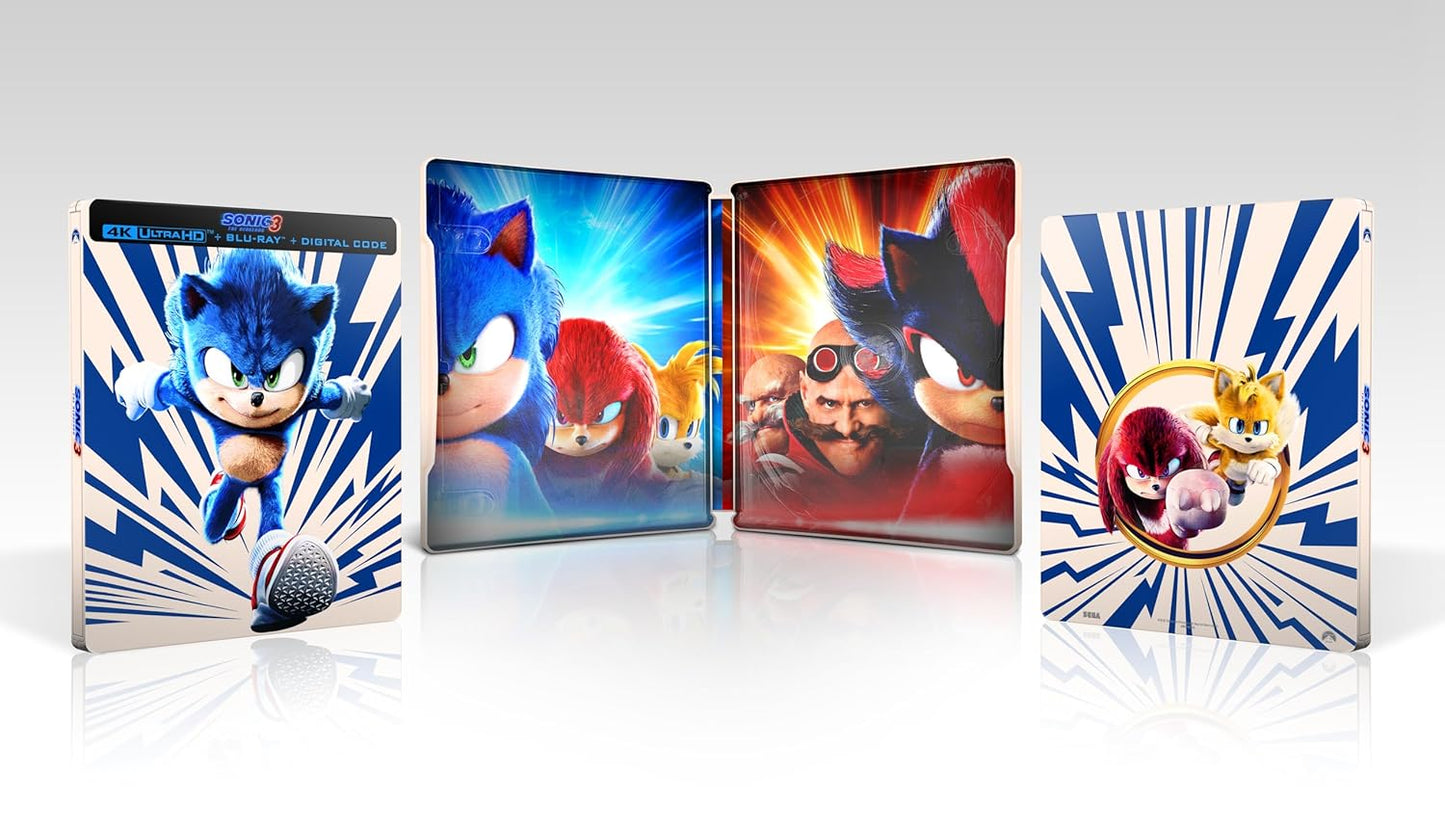 Sonic The Hedgehog 3 Steelbook (4K UHD + Blu-ray + Digital)