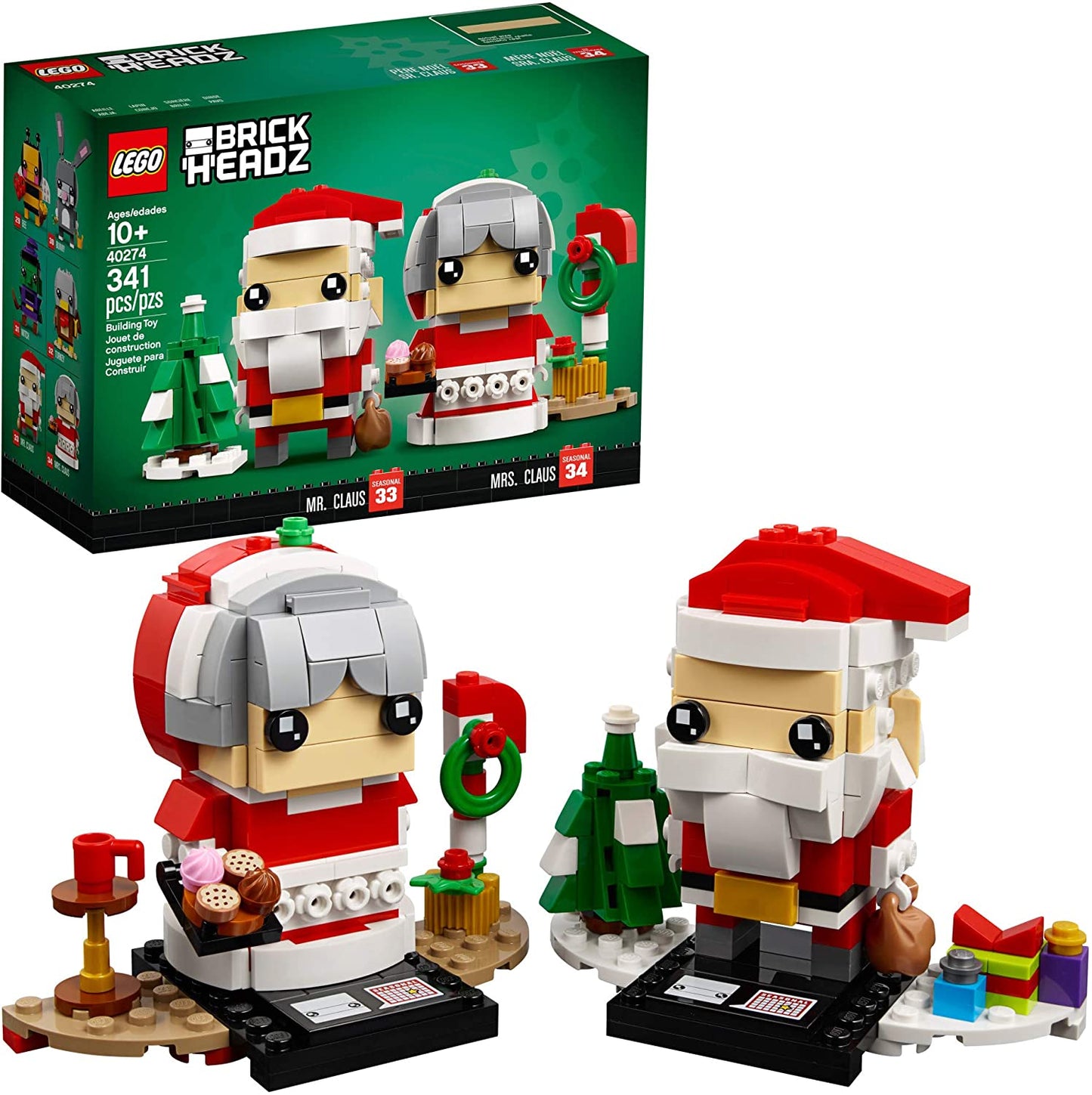 Lego 40274 - BrickHeadz Mr. & Mrs. Claus (341 pcs), ages 16+