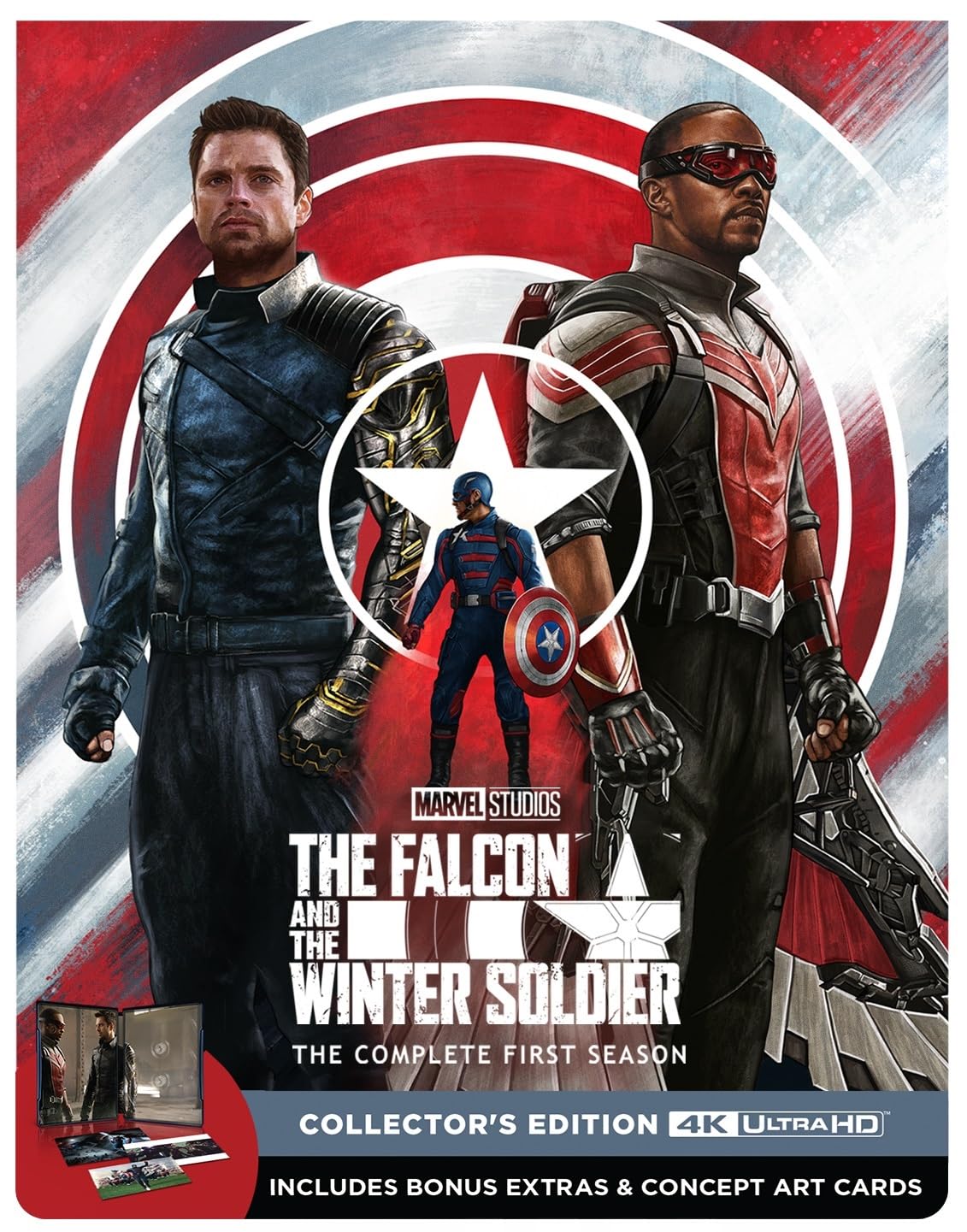 Falcon and the Winter Soldier: Season 1 Steelbook Collector's Edition [4K UHD] includes Bonus Extras & Concept Art Cards