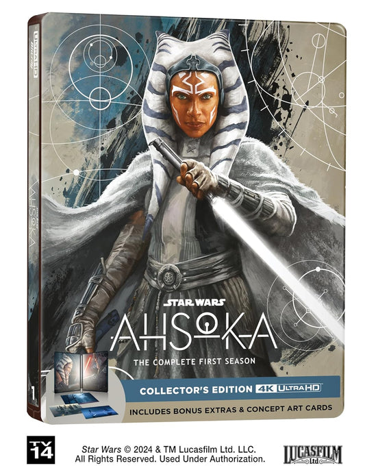 Ahsoka: Complete Season 1  4K UHD Steelbook includes Bonus Extras & Concept Art Cards