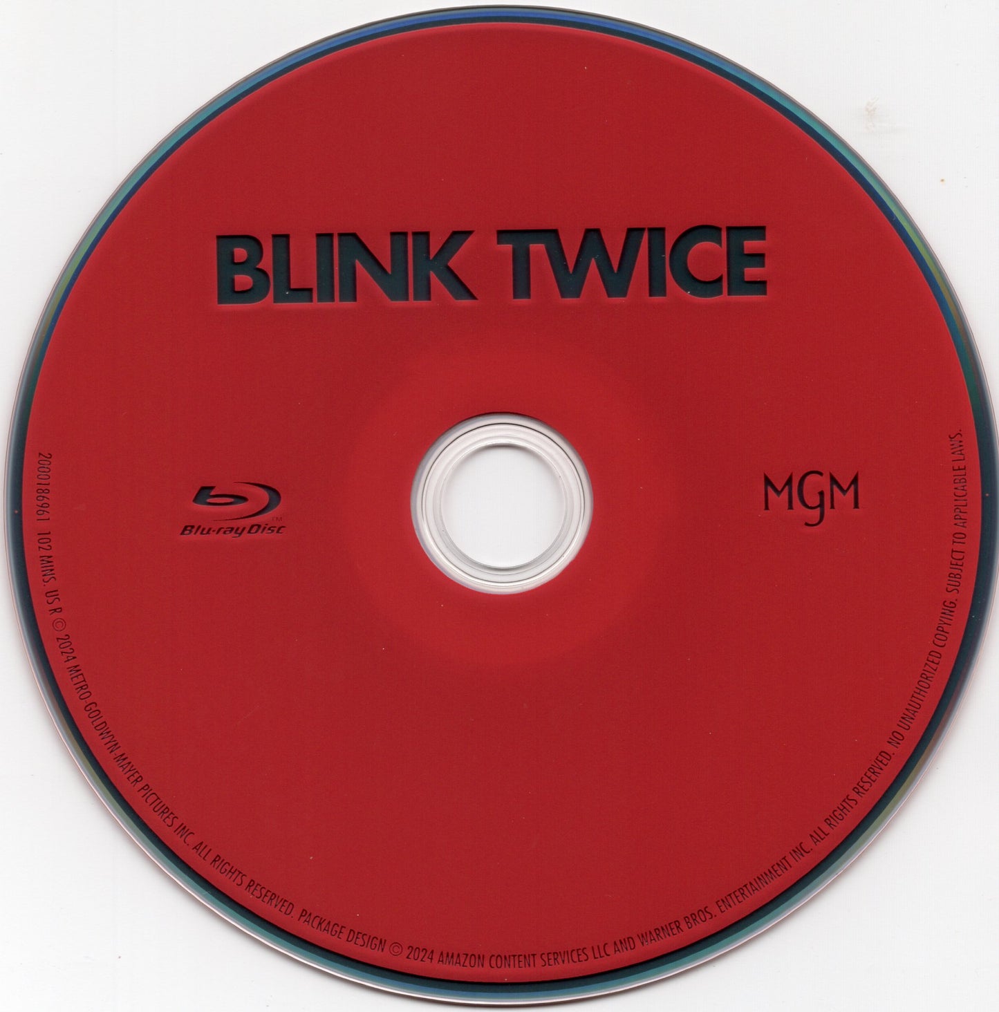 Blink Twice Blu-ray Disc, No Case/Insert/Digital