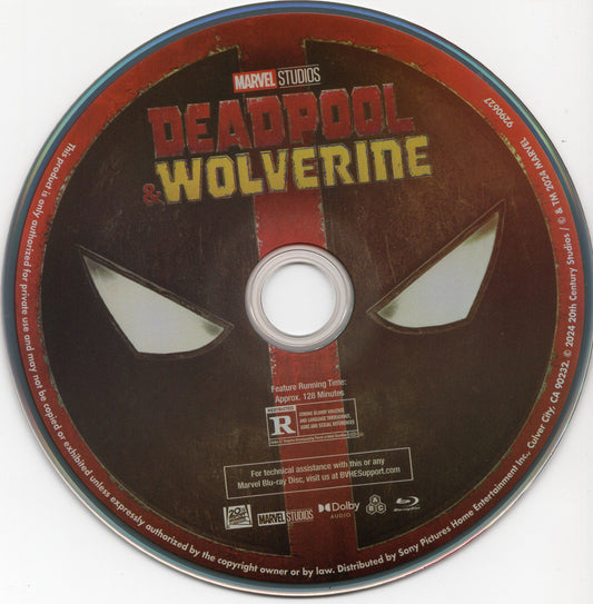 Deadpool & Wolverine Blu-ray Disc, No Case/Insert/Digital