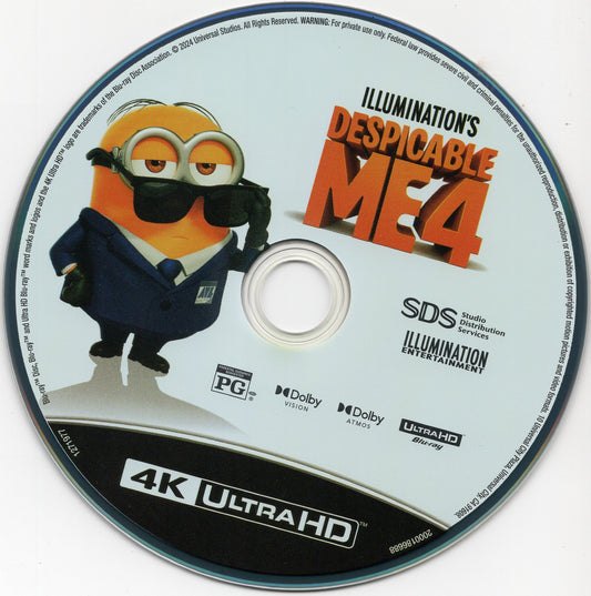 Despicable Me 4 4K UHD Disc, No Case/Insert/Digital