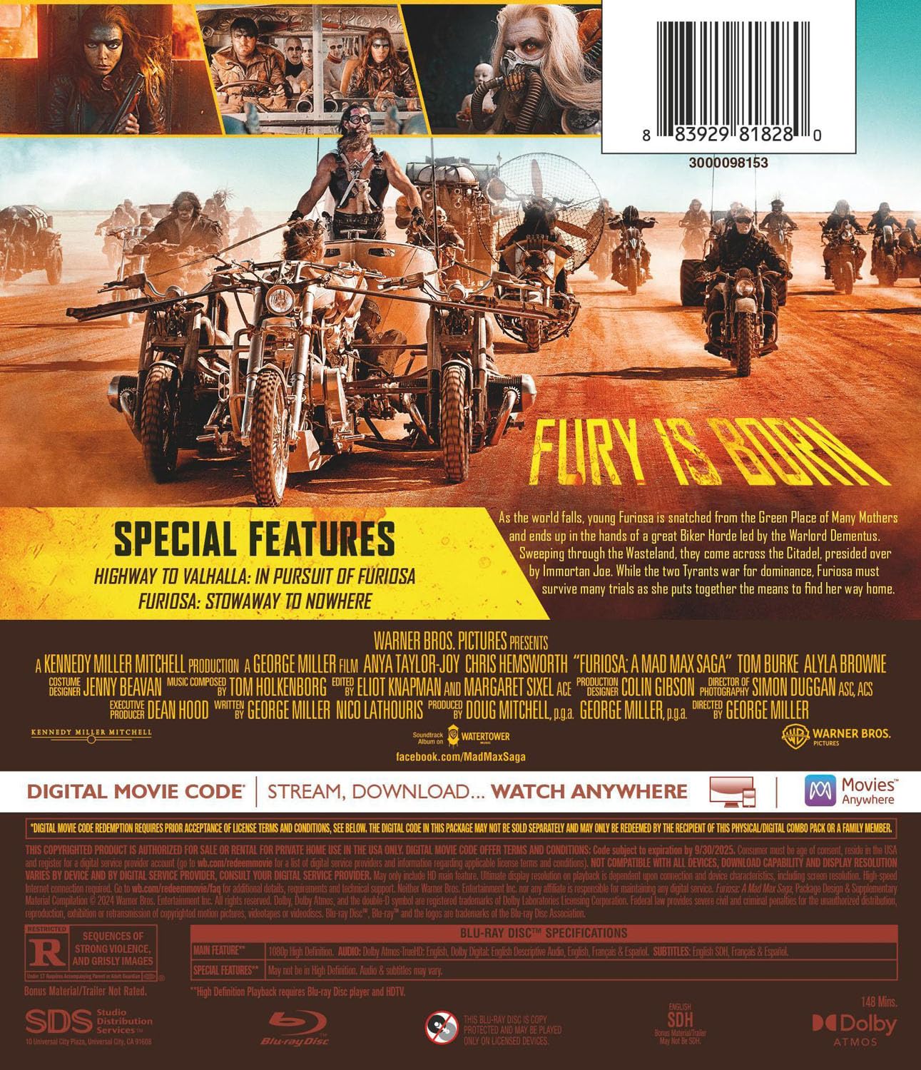 Furiosa: A Mad Max Saga - Limited Edition Steelbook (4K UHD + Blu-ray + 4K Digital)