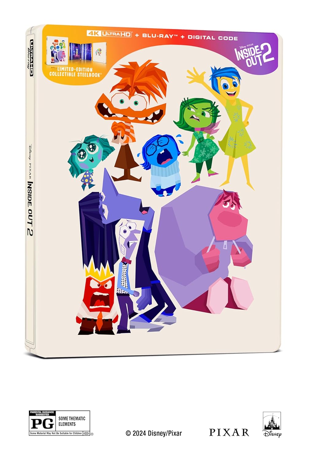 Inside Out 2  Steelbook (4K UHD + Blu-ray + 4K Digital Code)