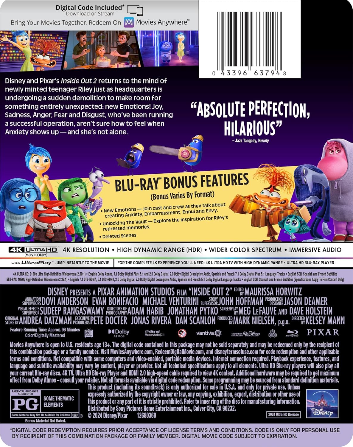 Inside Out 2  Steelbook (4K UHD + Blu-ray + 4K Digital Code)