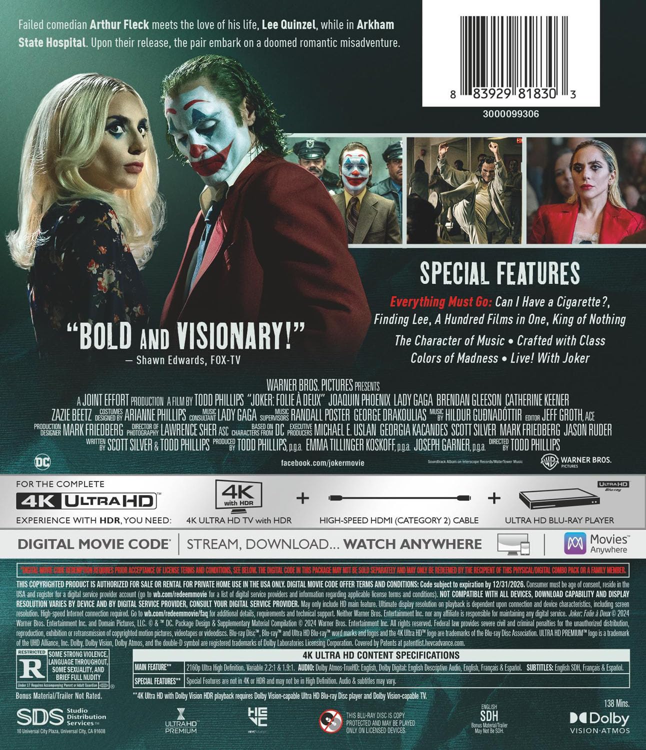 Joker: Folie A Deux (4K UHD + HD Digital Code) with Slipcover