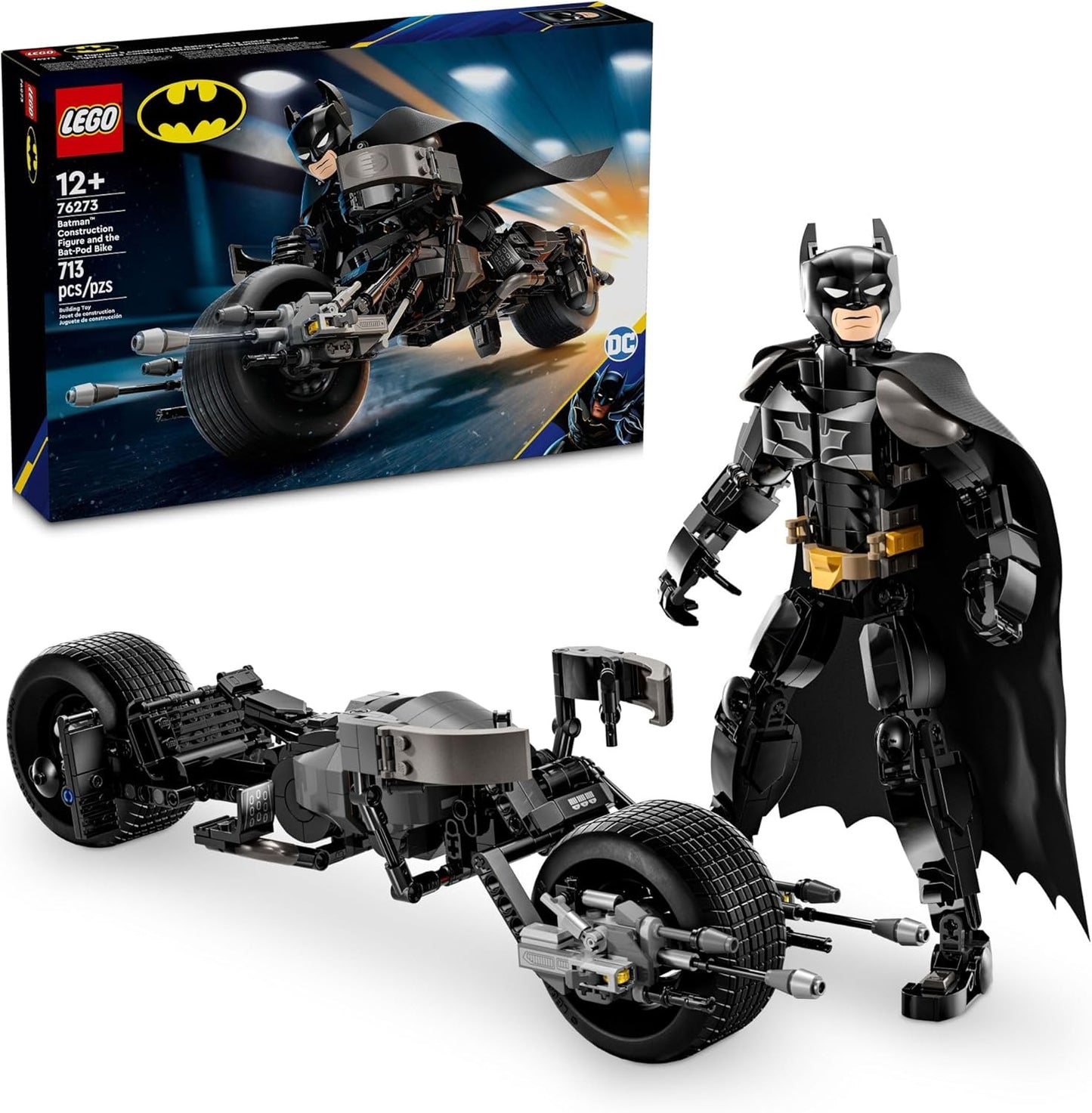 LEGO 76273 - DC Batman Construction Figure & The Bat-Pod Bike Building Toys from The Dark Knight, Ages 12+