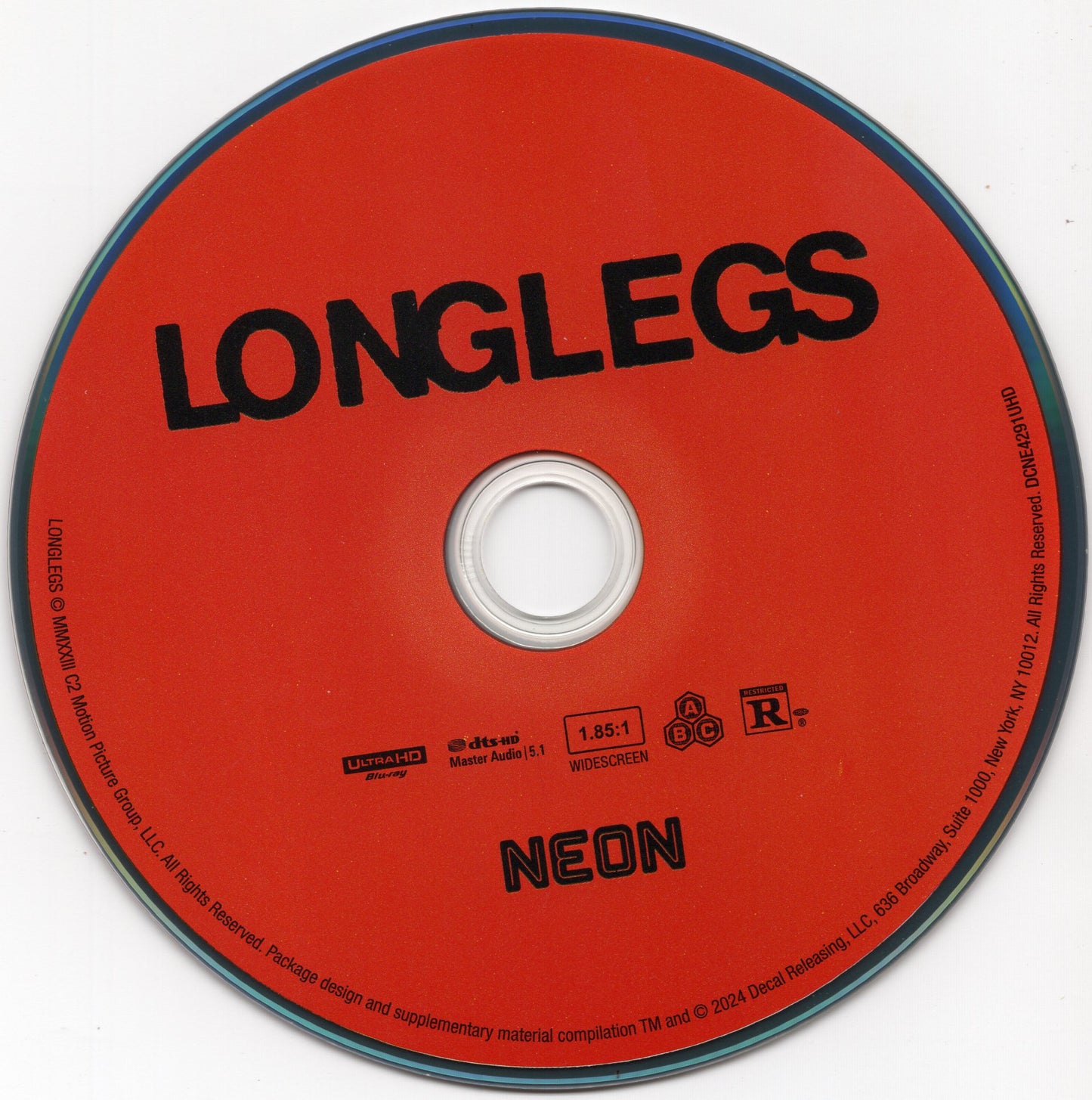 Longlegs 4K UHD Disc , No Case/Insert/Digital