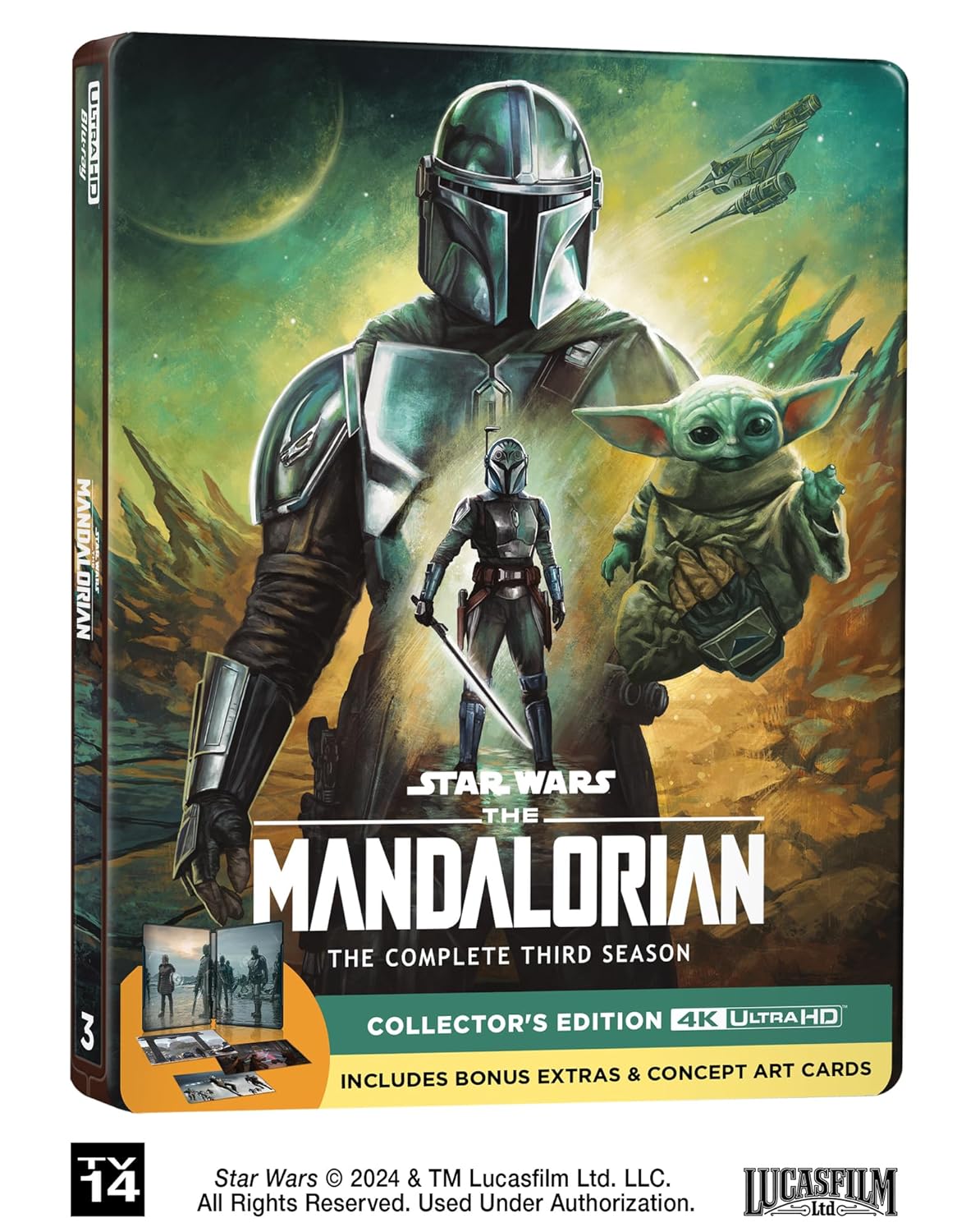 Mandalorian: Season 3 Steelbook Collector's Edition [4K UHD] includes Bonus Extras & Concept Art Cards