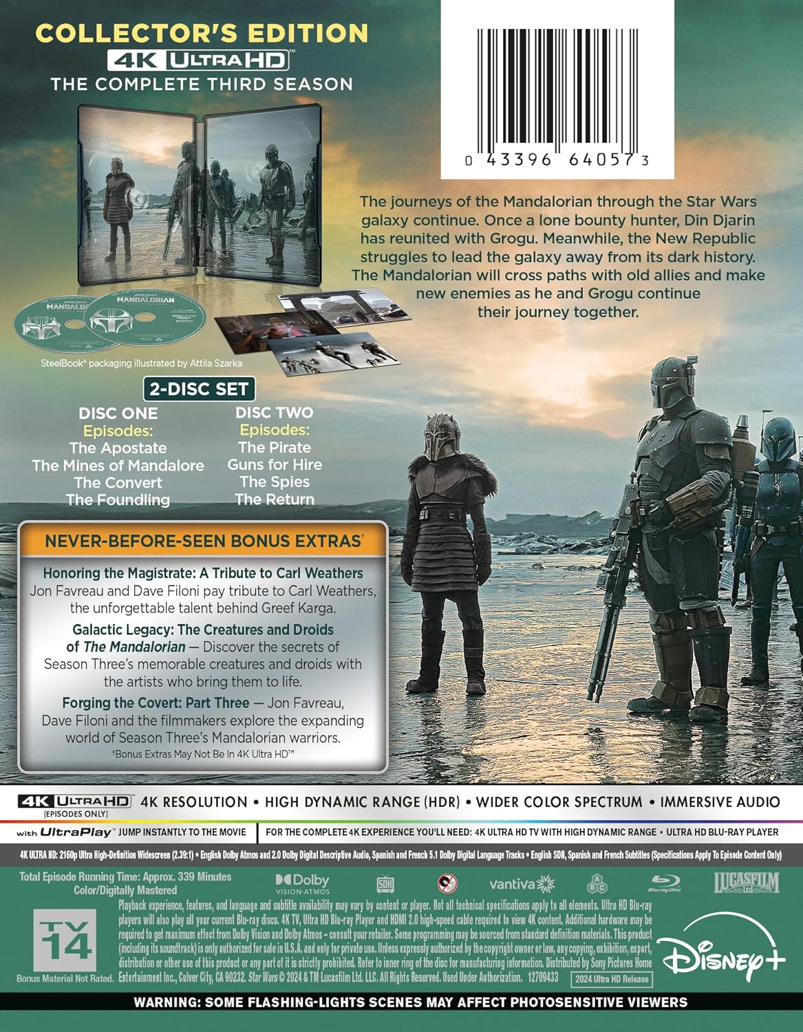 Mandalorian: Season 3 Steelbook Collector's Edition [4K UHD] includes Bonus Extras & Concept Art Cards