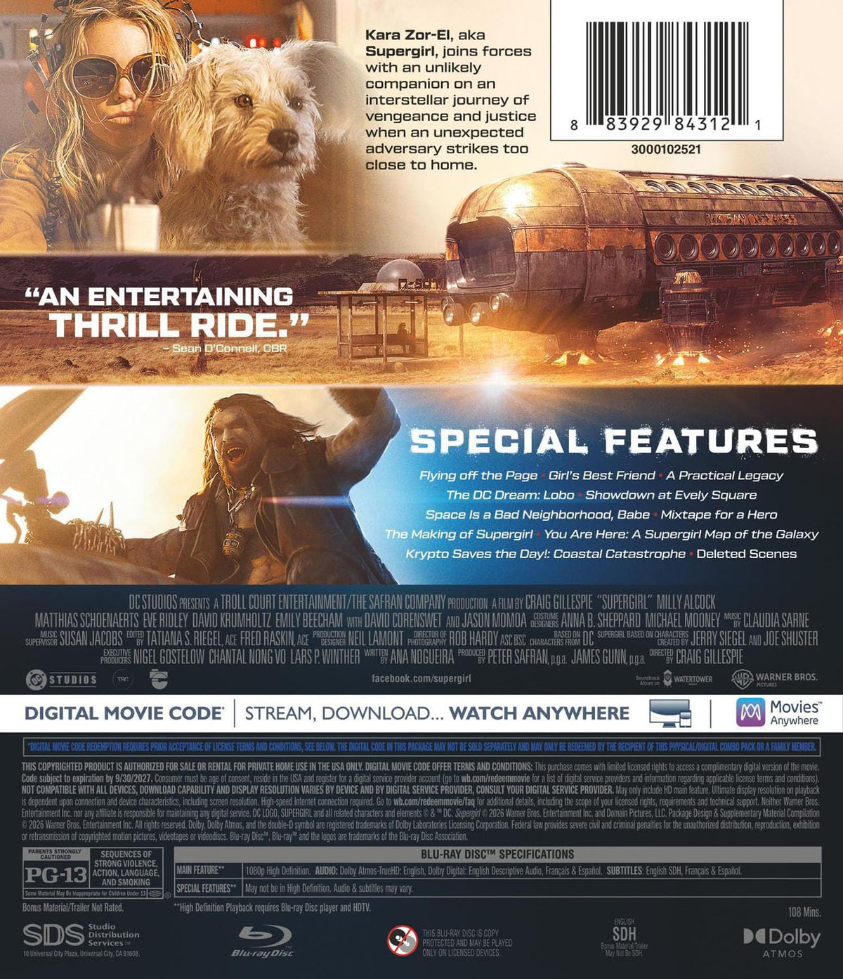 Supergirl Blu-ray + Digital Code, no slipcover