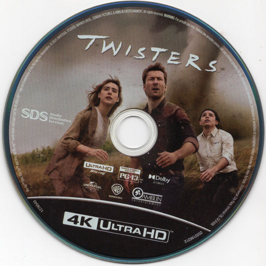 Twisters 4K UHD Disc, No Case/Insert/Digital