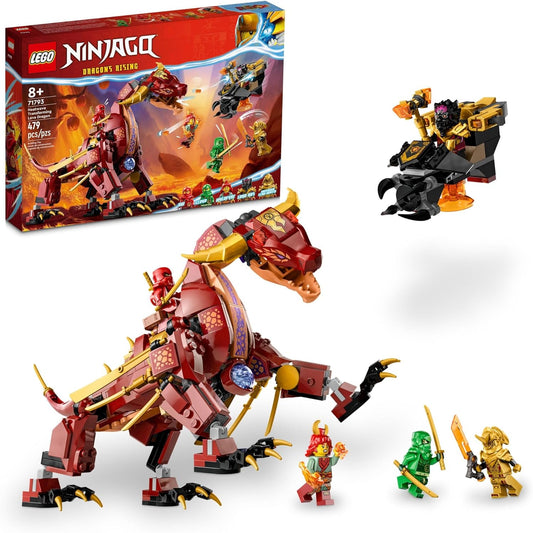 LEGO NINJAGO Heatwave Transforming Lava Dragon 71793 Building Toy Set