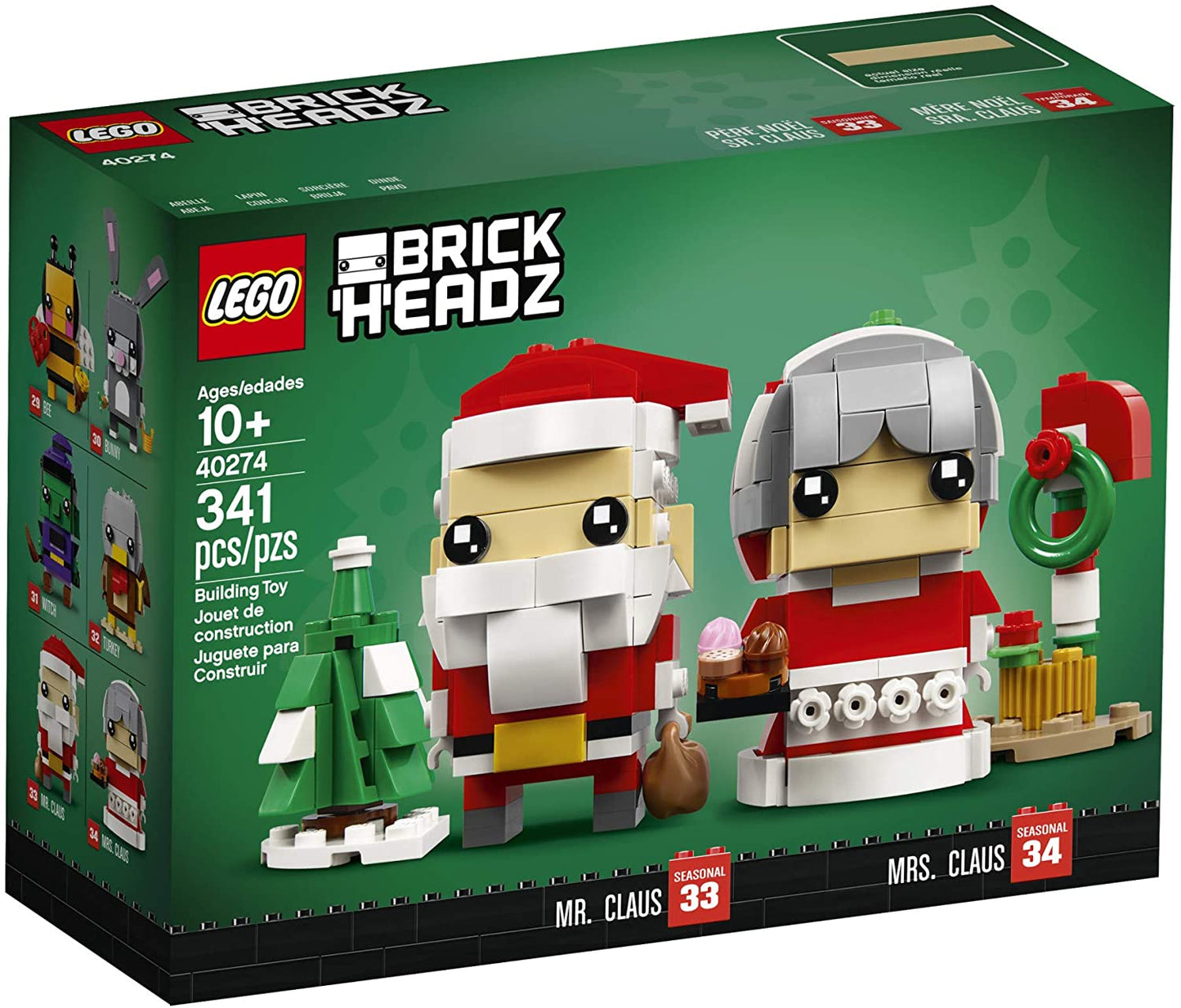 Lego 40274 - BrickHeadz Mr. & Mrs. Claus  (341 pcs), ages 16+